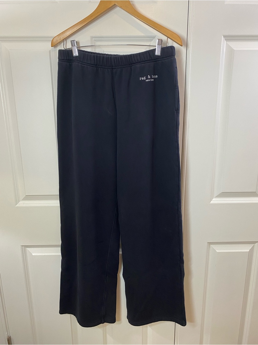 rag & bone Black Wide-Leg Cozy Sweatpants